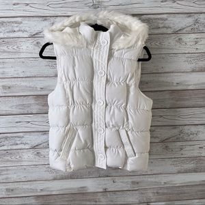 Arizona White Puffer Fur Hood Vest